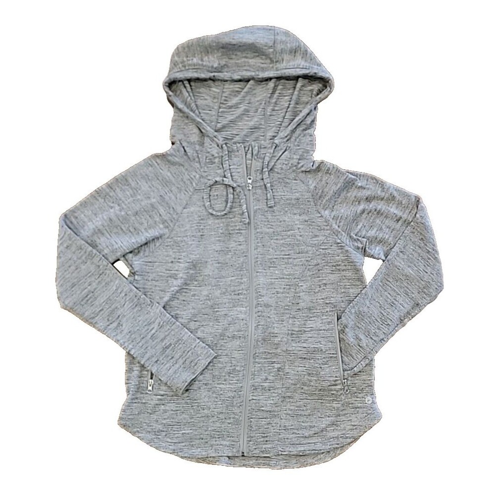 Womens Heather Gray 90 Degree Zip Up Sweatshirt Jacket Small